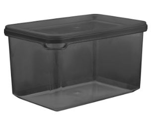 Банка для сыпучих продуктов Plast Team BLACK 0,55л прямоугольная